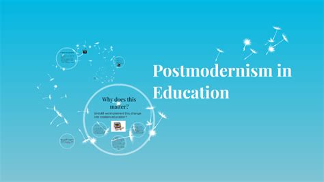 This paper thematizes the significance of postmodernism for the teaching of values in public schools. . Postmodernism curriculum